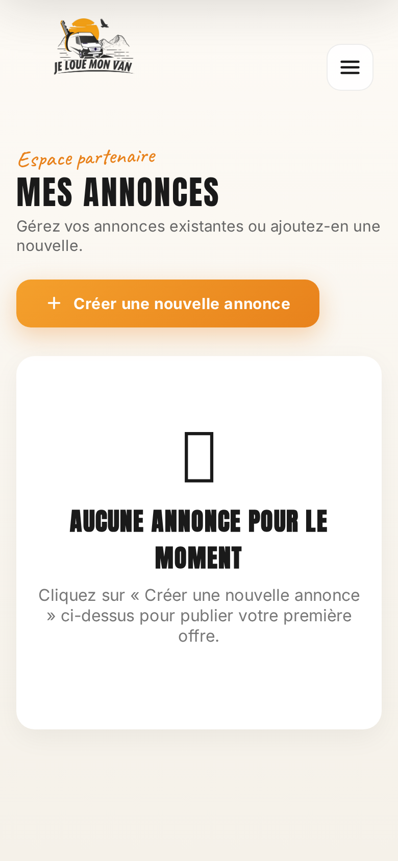 Liste de mes annonces mobile